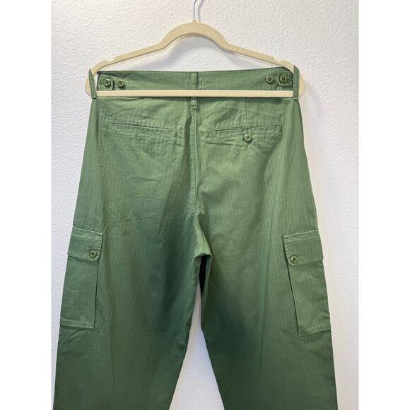 J Crew Womens Cargo Pants Ripstop Olive Green 28 High Rise Straight New - Picture 2 of 11